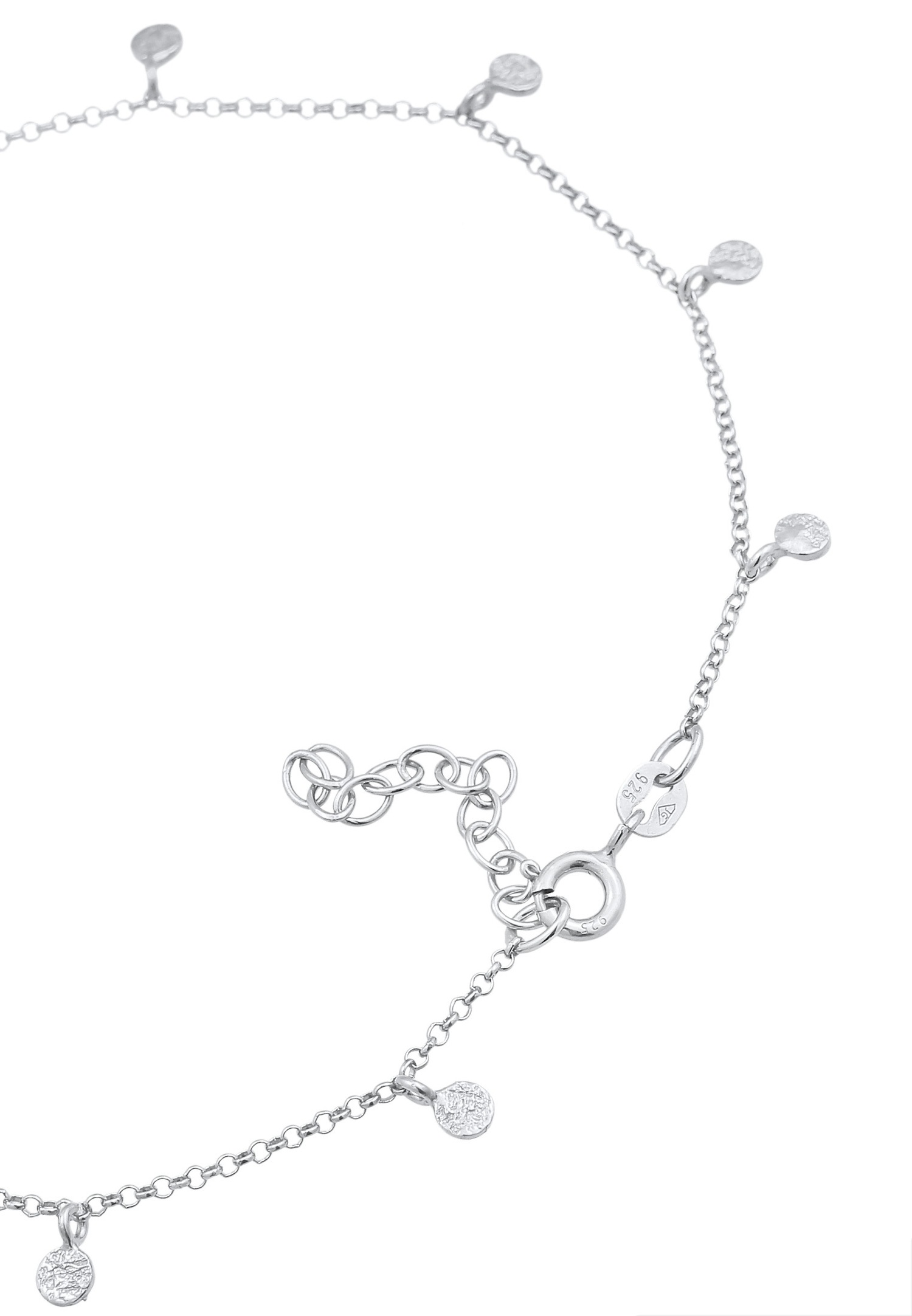 Elli Femmes bracelet de cheville plaquette pendentif organique en argent sterling 925