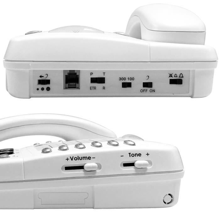 Teléfono fijo para personas mayores - GEEMARC - CL1100 - Amplificado 30 dB - Timbre potente 80 dB - 12 marcas rápidas