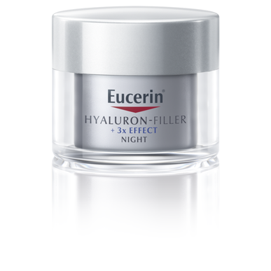 Eucerin Hyaluron Filler 3x Effect Night -ryppyjä ehkäisevä yövoide hyaluronihapolla 50 ml