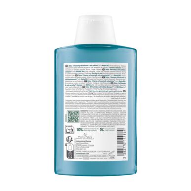 Klorane Aquatic Mint Detox Normaalihiusshampoo, Mint Bio Detox, Puhdistaa, Saastuttamiselta suojaava, 200 ml