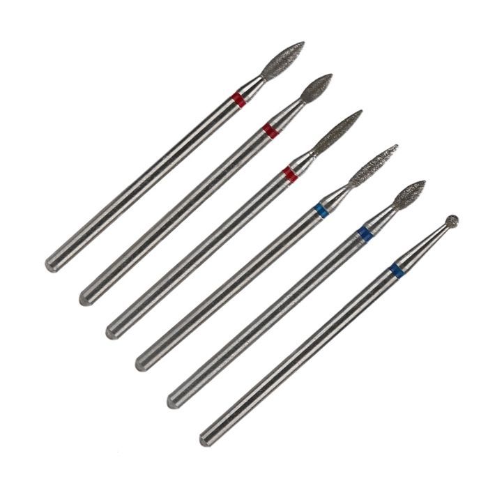 OMABETA Juego de 6 brocas para taladro de uñas, cabezal de limado eléctrico para manicura y pedicura, arte de uñas e higiene.