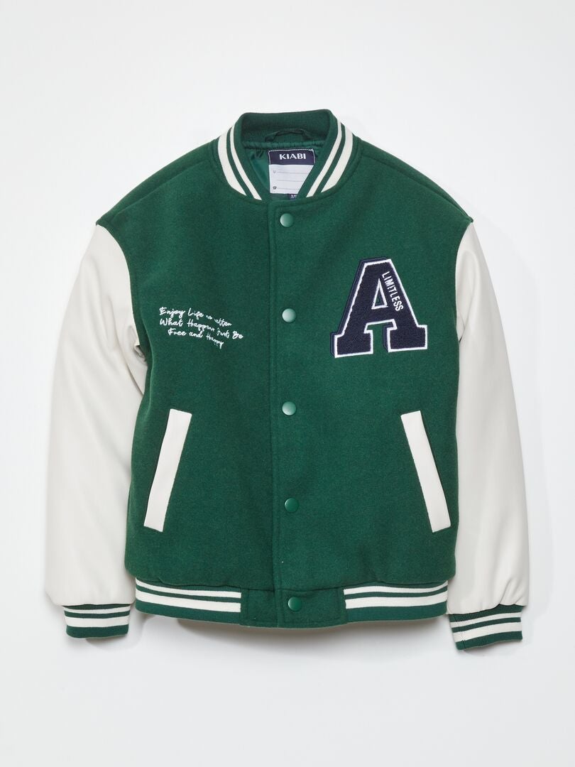 Jaqueta estilo universitário - VERDE
