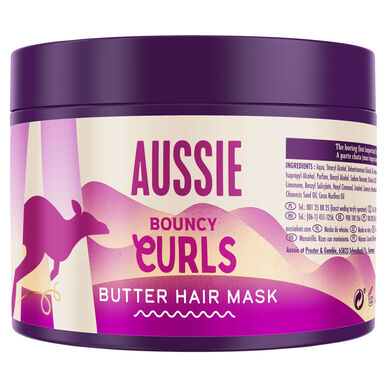 Aussie Bouncy Curls smørhårmaske, rik smørhårmaske for krøllete hår, 450 ml