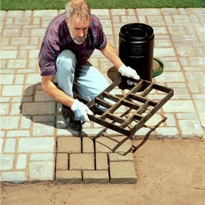 Molde de resina para pavimentação em concreto UNHO - Quadrado 60x50cm - Para entrada de garagem ou jardim