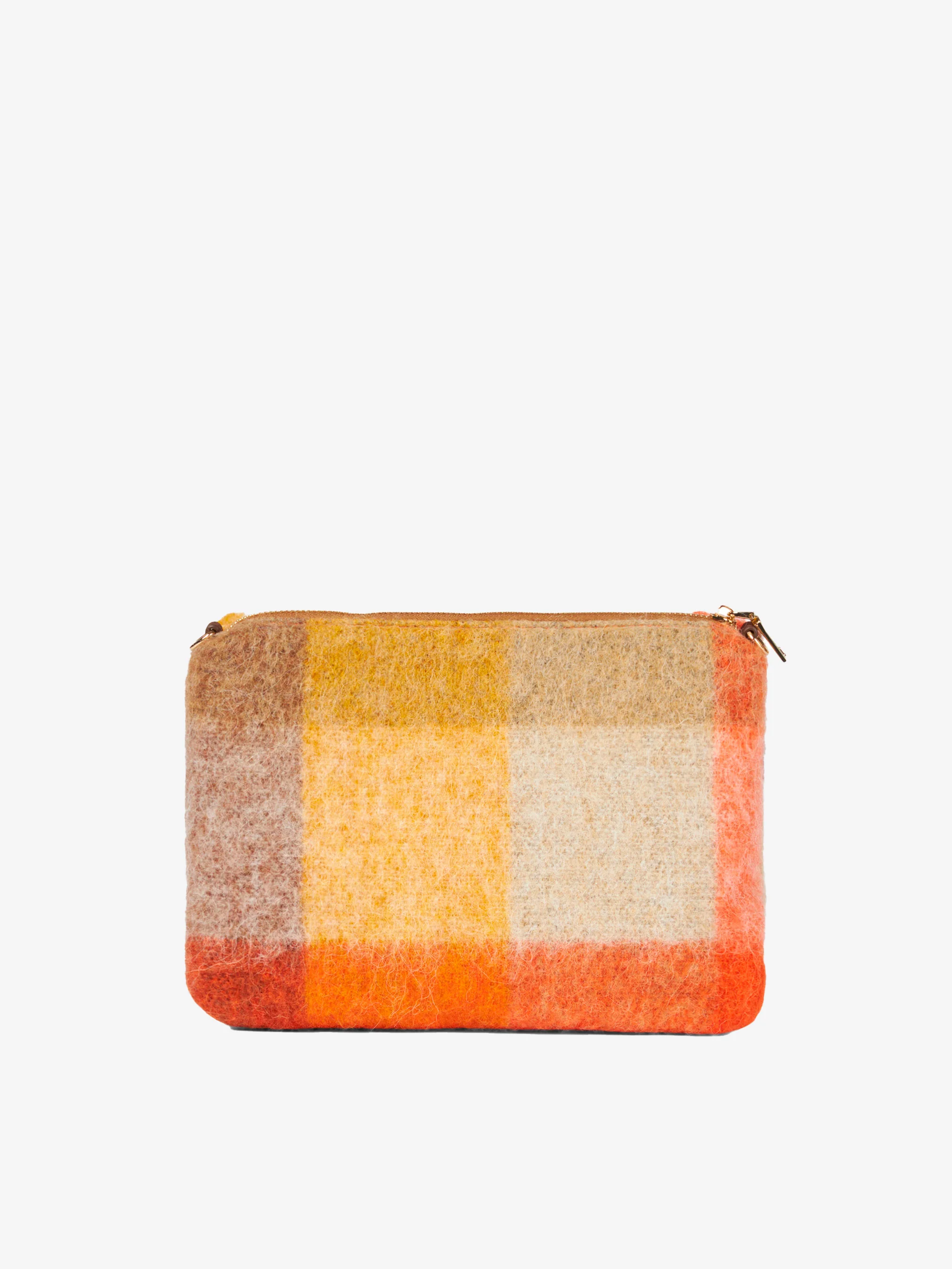 Sac bandoulière à carreaux parisiens orange et marron