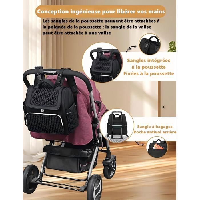 KENLUMO Baby Diaper Bag with Changing Mat, Large Capacity Mother and Baby Bag, Maternity Bag for Girls or Boys, Travel Bag