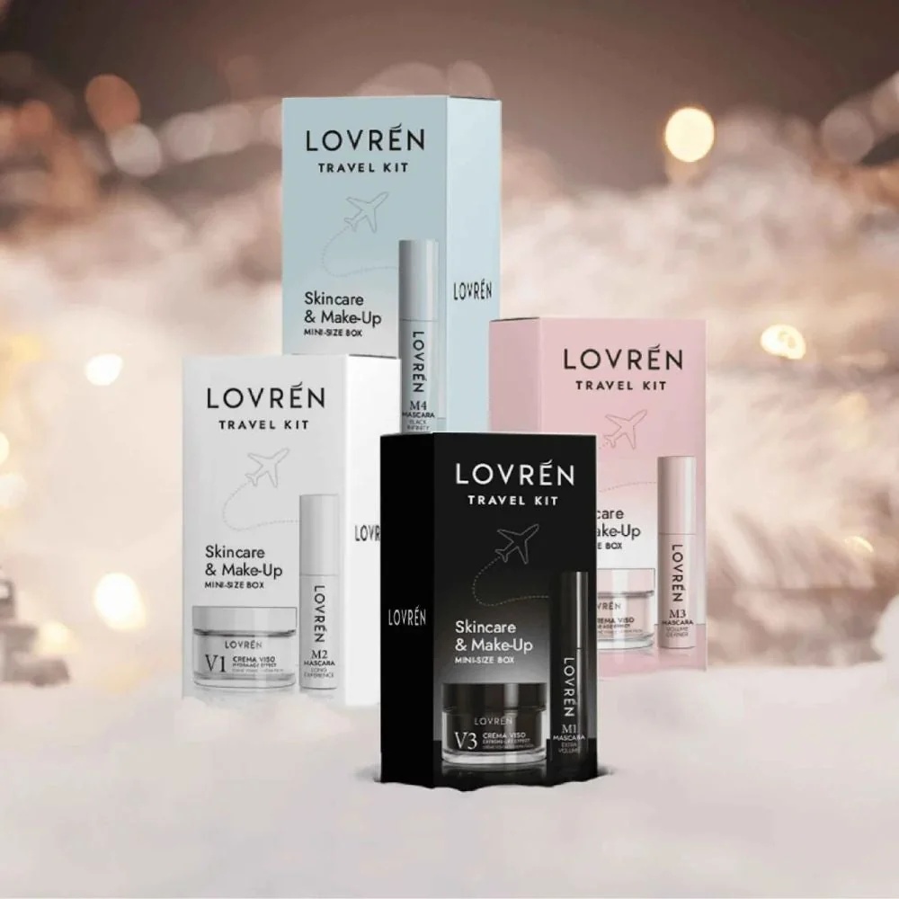 Kit Lovren Mini-Size Box White M2 Mascara Mini + V1 Face Cream Mini, suprimentos cosméticos