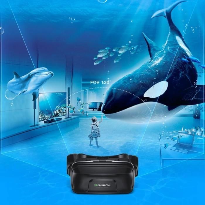 Lunettes VR, réalité virtuelle 3D, casque intégré, compatibles avec les smartphones de 4,7 à 7,2 pouces, qualité d'image HD, noir