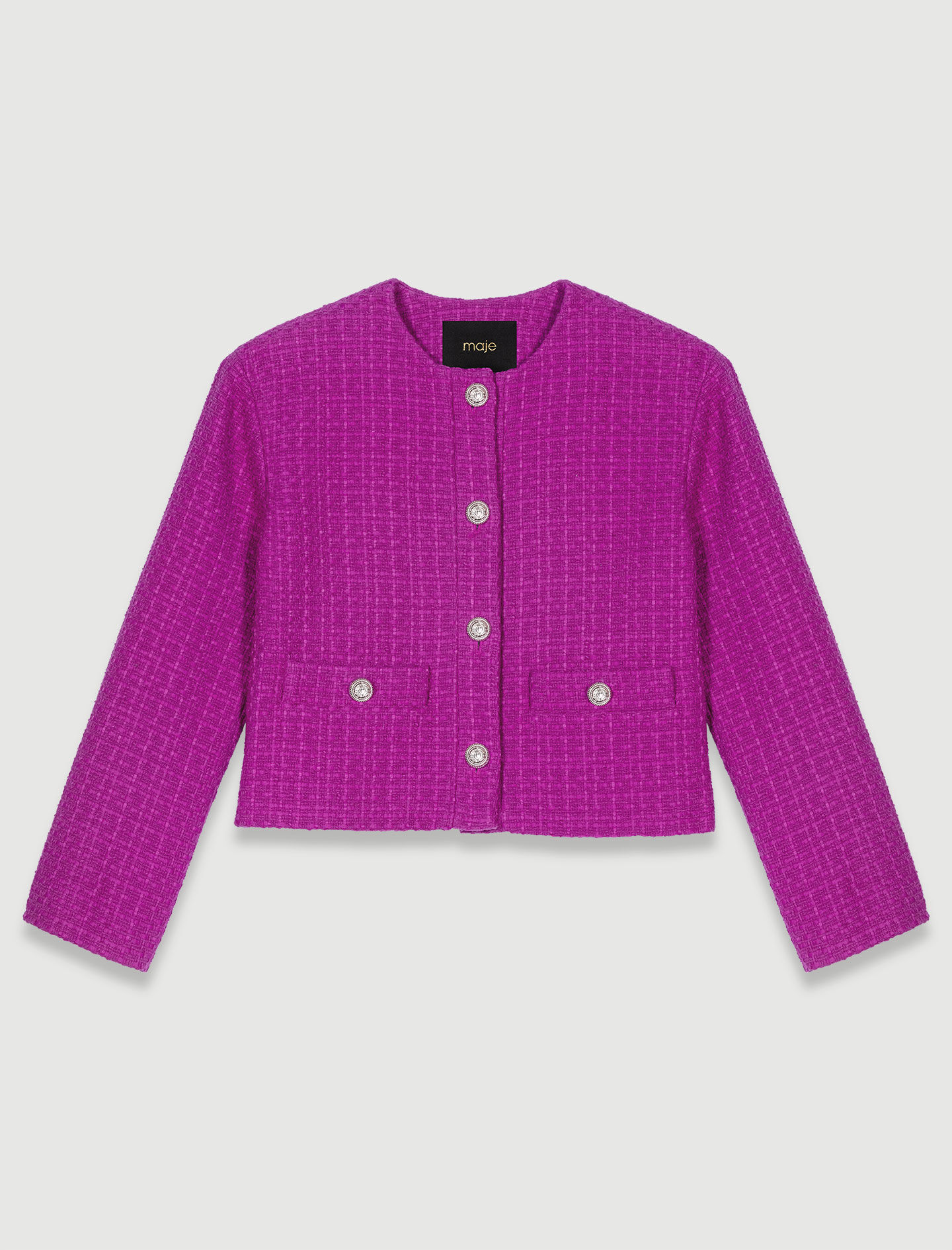 Fuchsia tweed jasje - Rose
