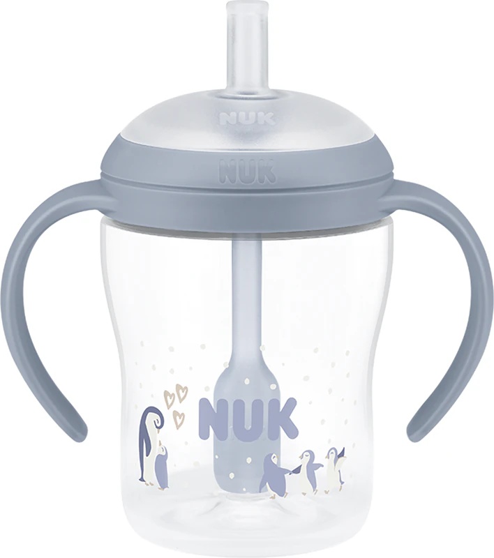 NUK Perfect Match Penguin buteliukas su šiaudeliu