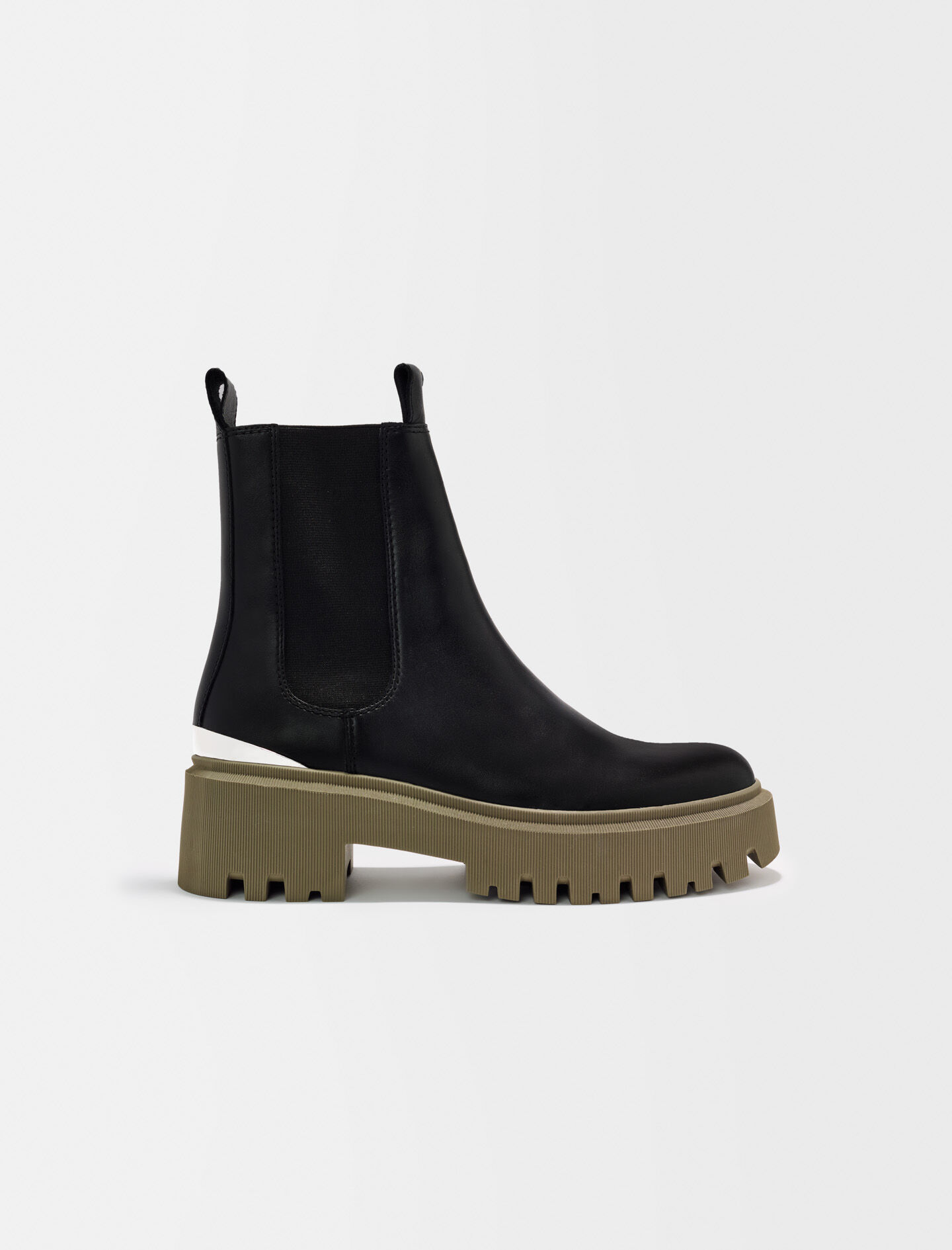 Khaki platform Chelsea boots - Khaki