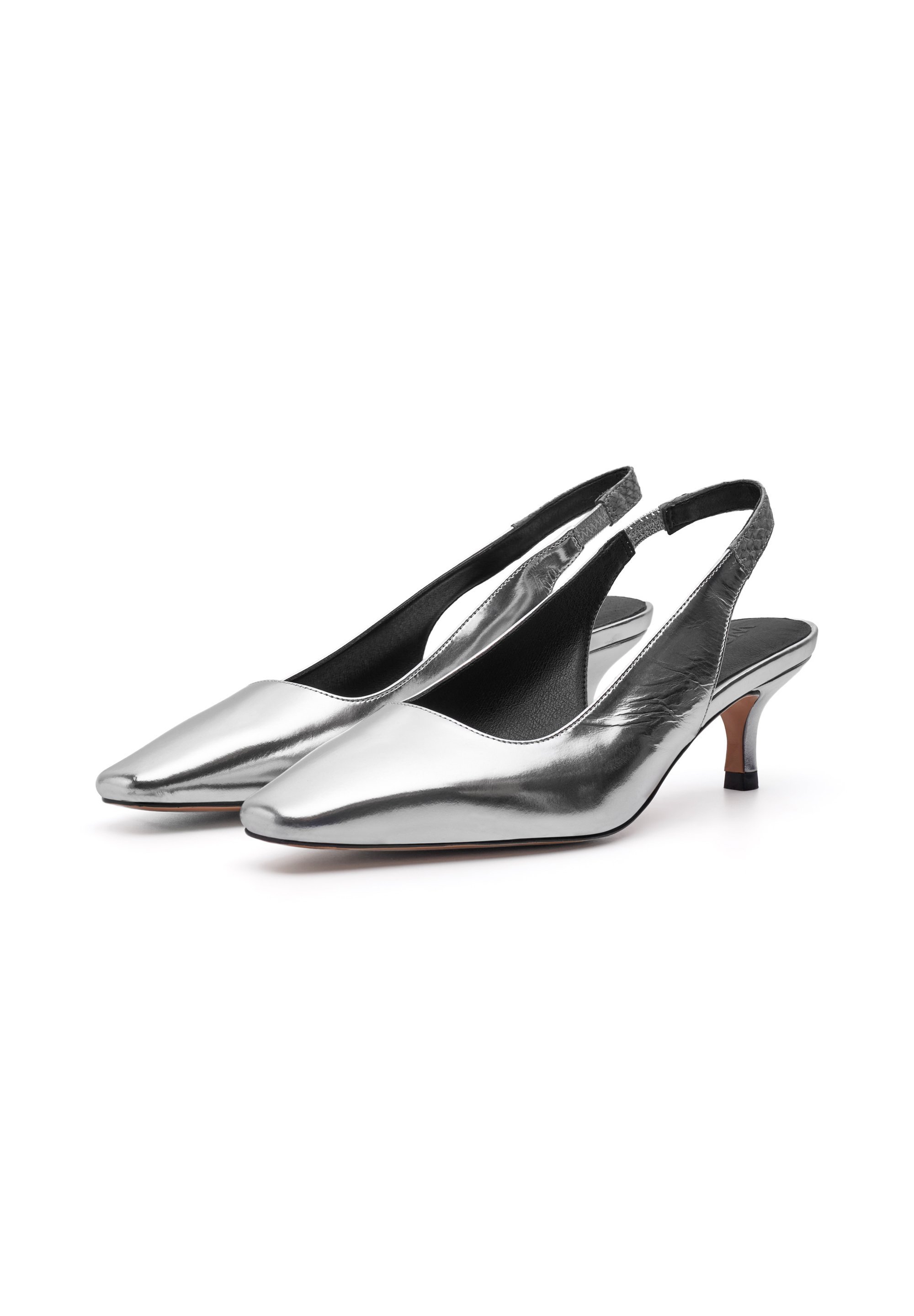 Ballerine Woden Slingback - argento
