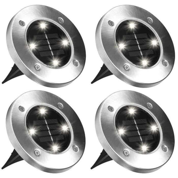 Aurinkokennovalot - 4 LEDiä - Erittäin ohuet - Helppo asennus - Aurinkokäyttöiset - Puutarha