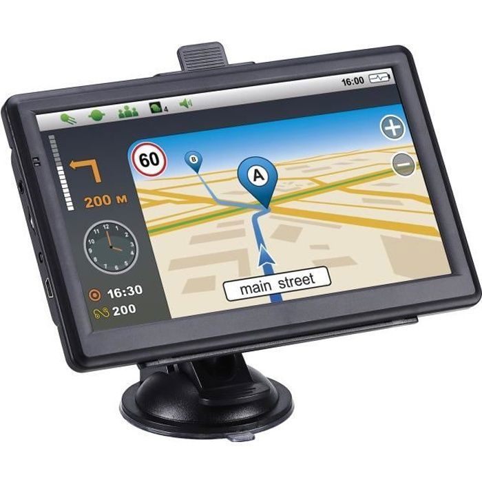 GPS para coche y camping, GPS para coche con guía por voz, con asistente de carril y puntos de interés, 7 pulgadas, FUROKOY