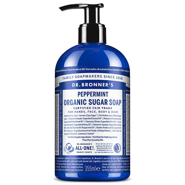 Dr. Bronner Organické mýdlo s mátou peprnou Shikakai - 355 ml