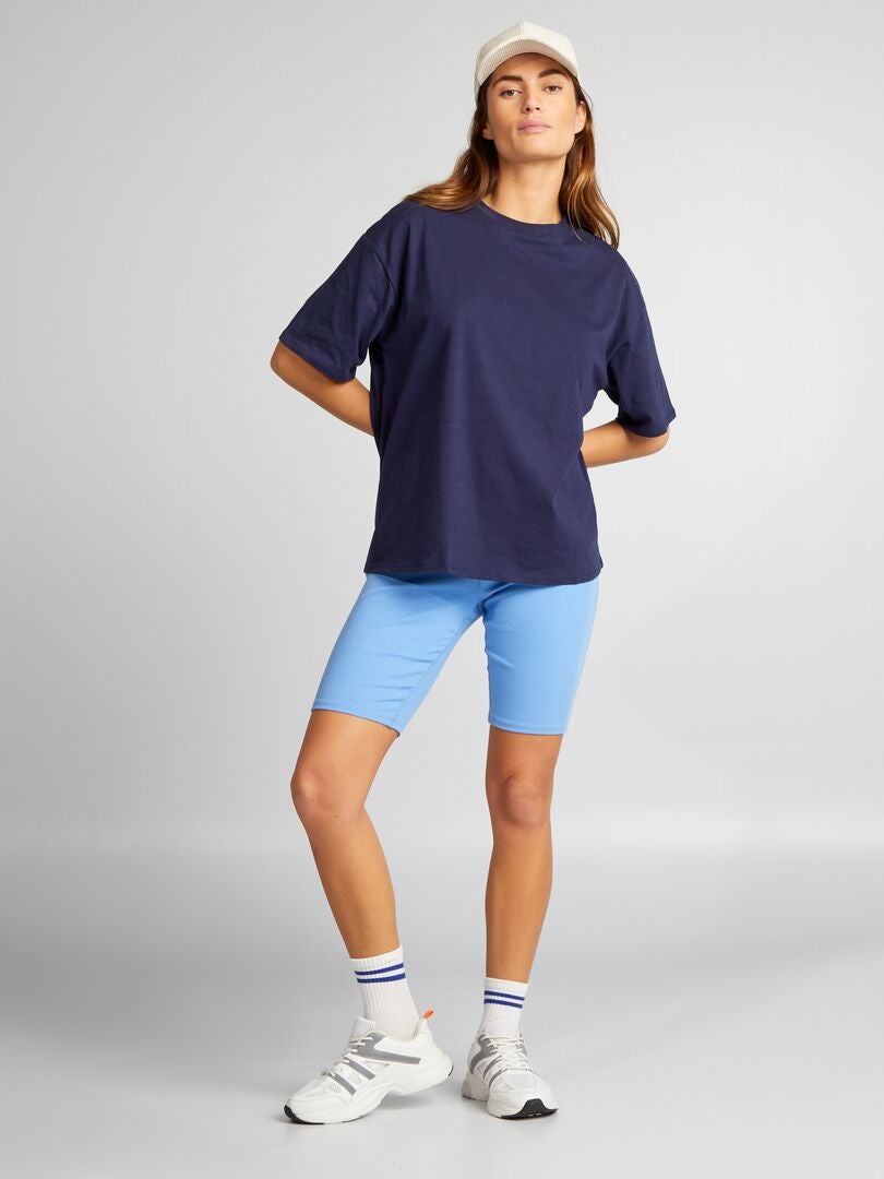 Camiseta de algodón estampada - AZUL