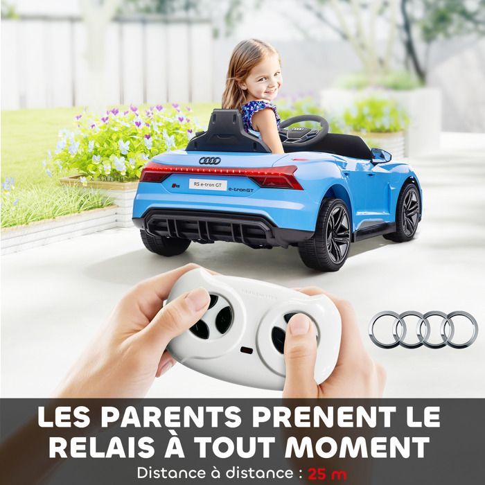 Electric car - HOMCOM - 12V children's licensed Audi RS E-tron GT remote control with sounds - PP - blue