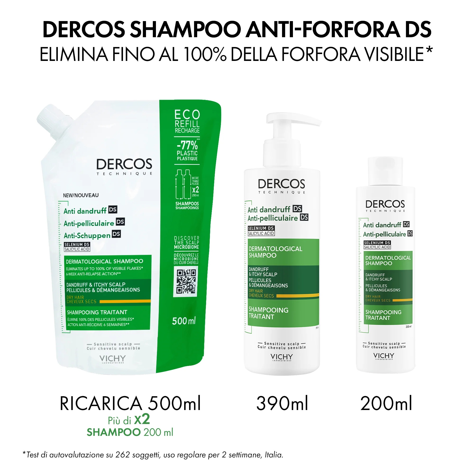 Vichy Dercos Shampoo Anticaspa 200 ml para cabelos secos