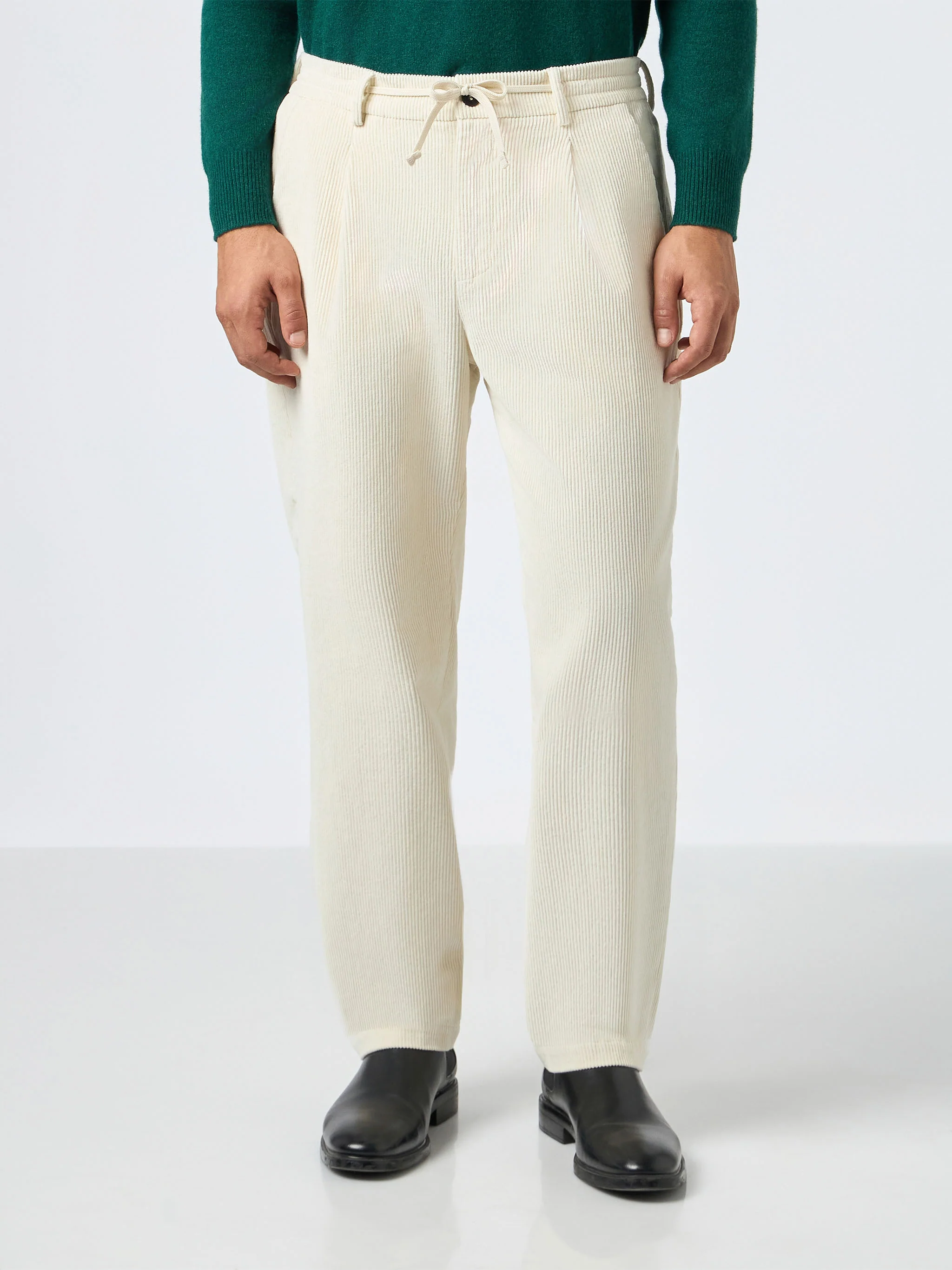 Fuji Off-White Corduroy Herenbroek