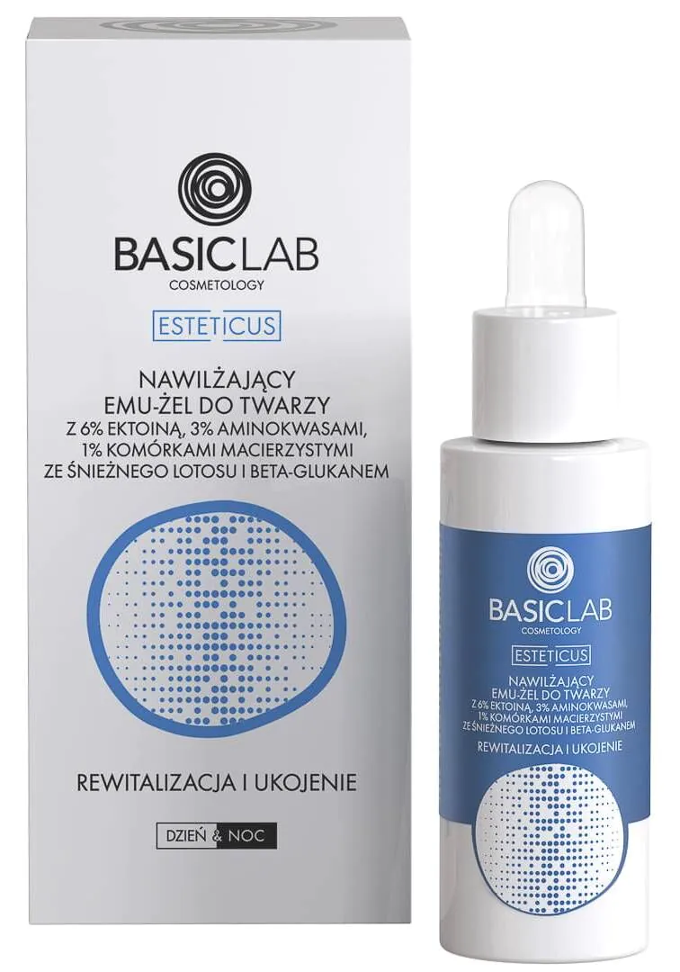 BasicLab Esteticus Nawilżający emu-żel z ektoiną 6% i komórkami macierzystymi z lotosu