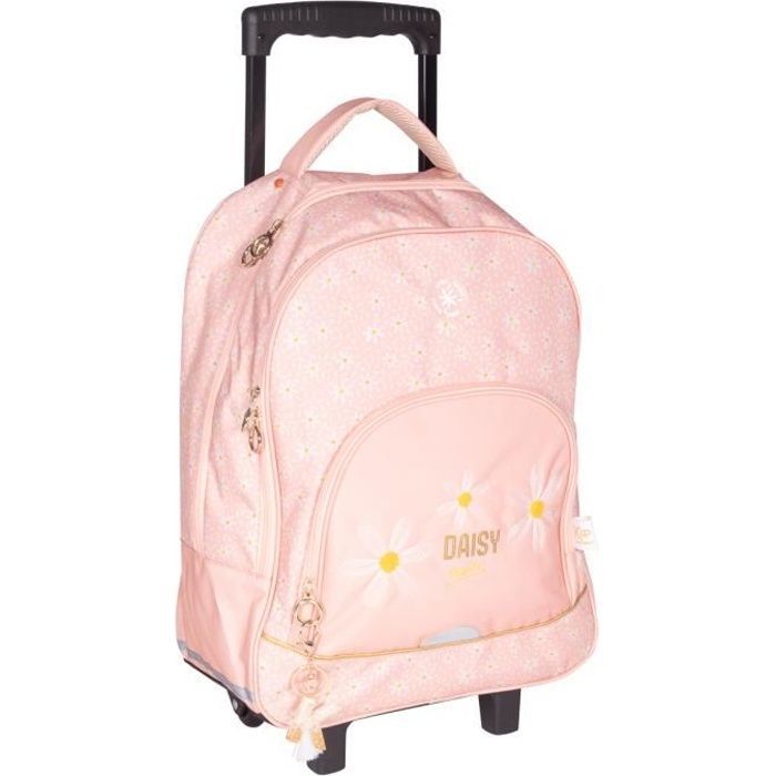 KIP DAISY Rollrucksack - Blumenmuster - Rosa - 2 Fächer