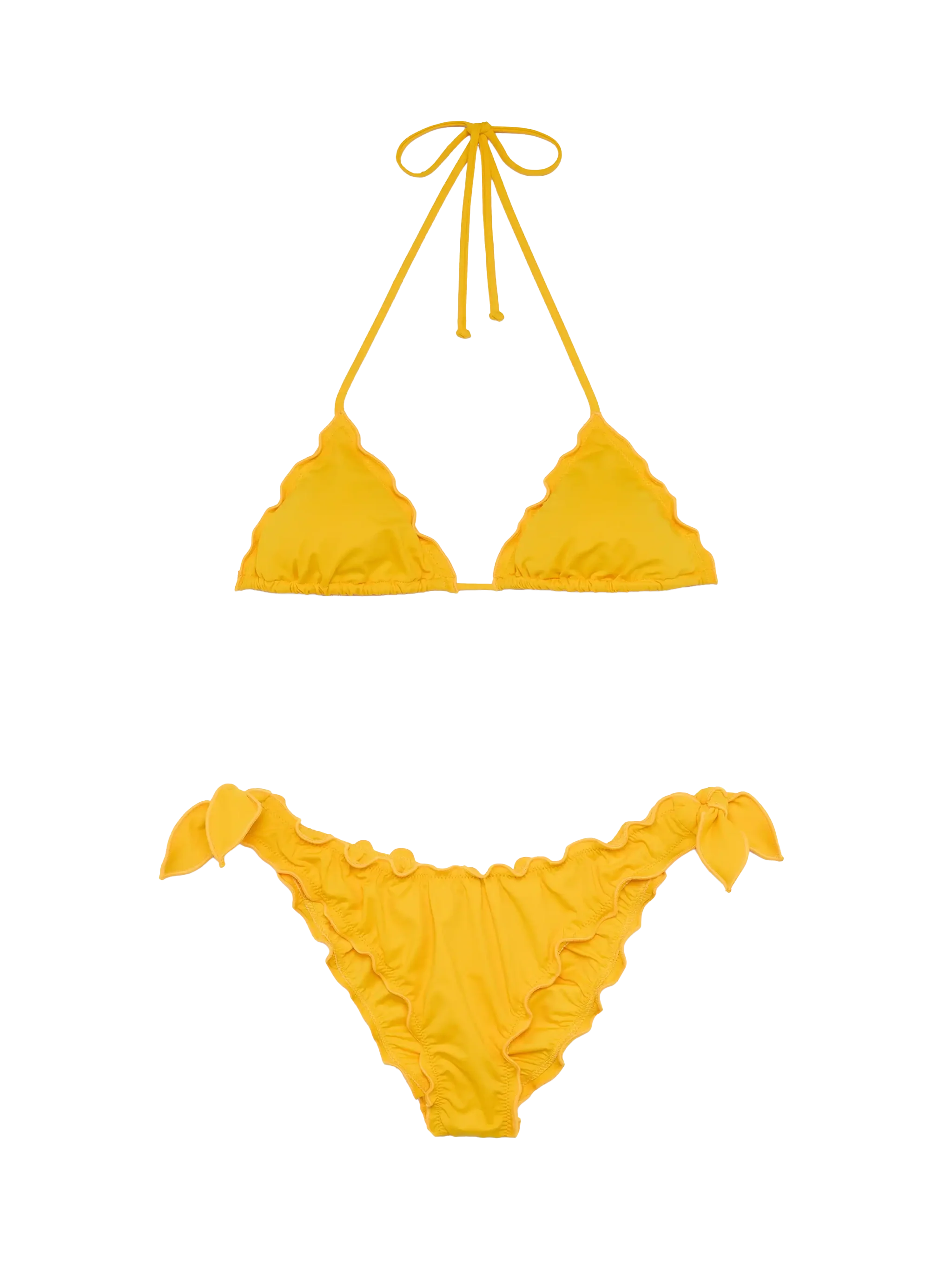 Bikini triangular clásico Sagitario Luna en amarillo
