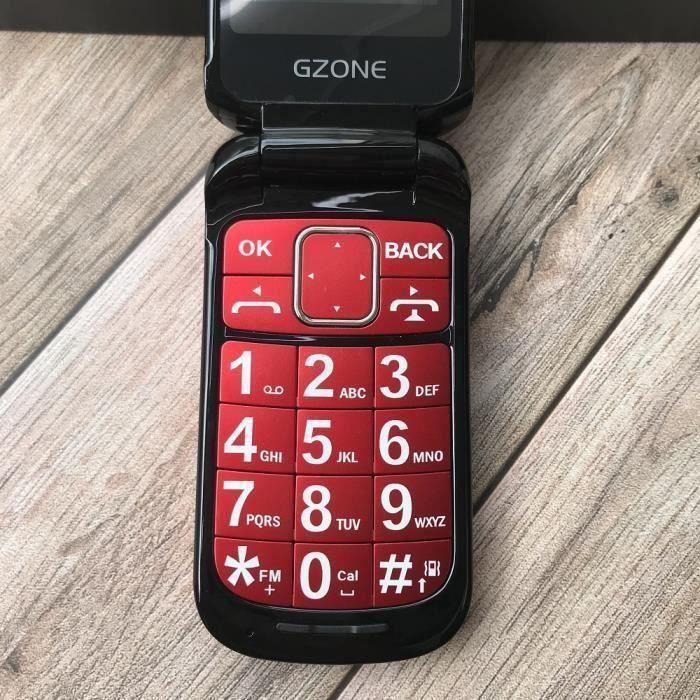 Teléfono plegable con botones grandes para personas mayores - Pantalla LCD doble - Timbre y volumen extra altos - Botón SOS