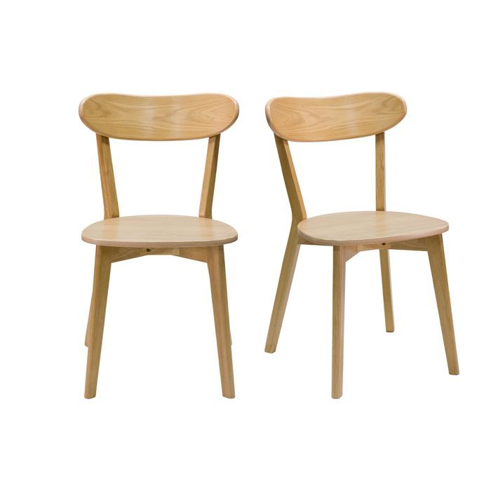 Miliboo - Chaises vintage bois clair chêne (lot de 2) DOVE