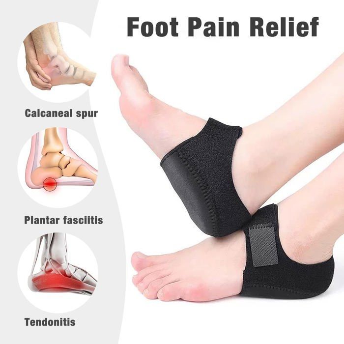 Lot de 2 coussinets de protection pour talon en gel silicone pour soulager la douleur, la pression, la fasciite plantaire