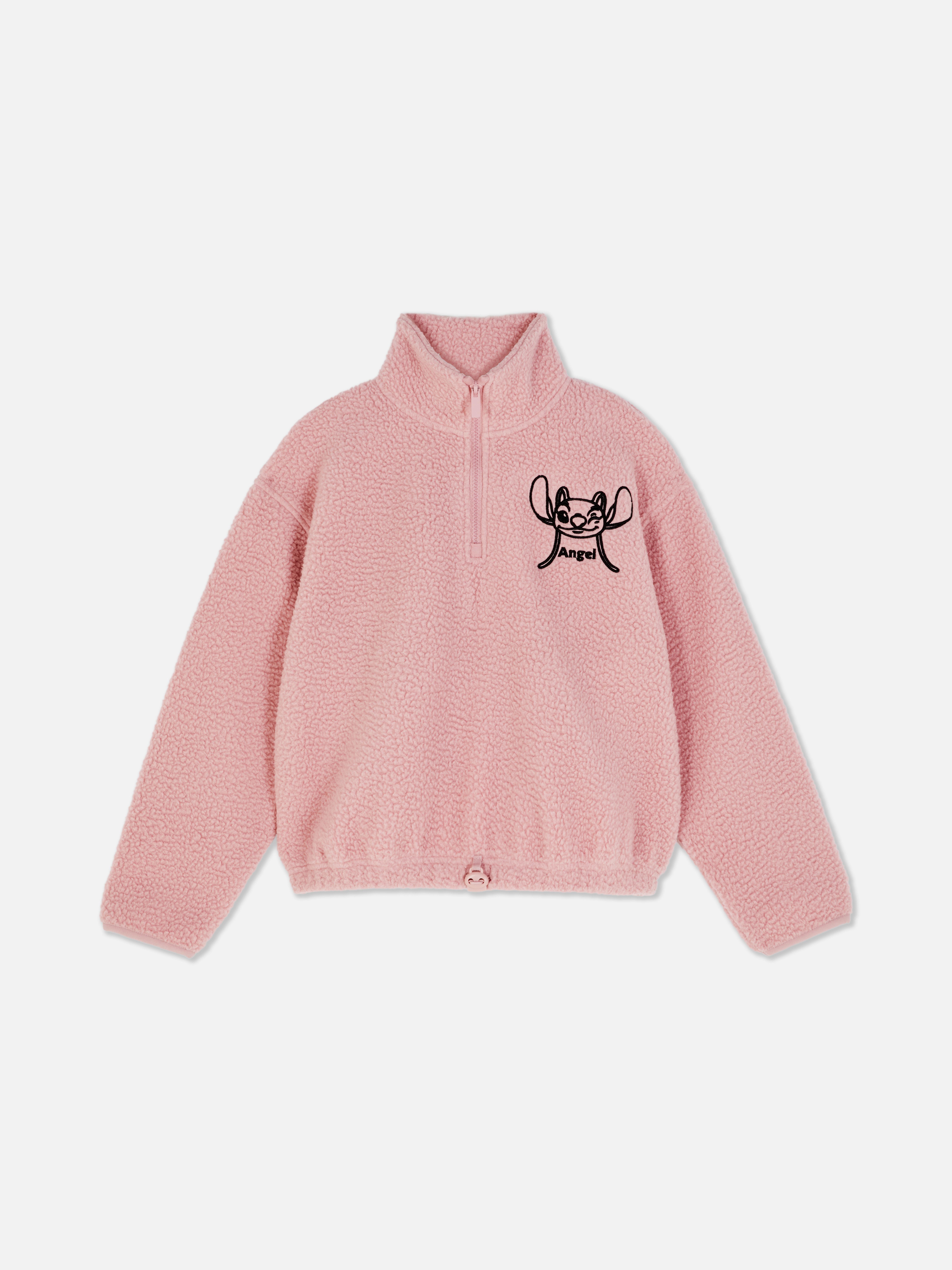 Hanorac din fleece Disney's Stitch Angel Un hanorac Disney cu guler ridicat, tiv elastic și fermoar frontal