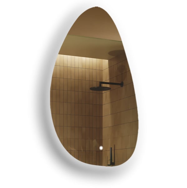 Lustro łazienkowe LED 64x104cm - nieregularne - LED Dual, włącznik