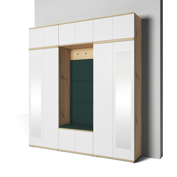 Zestaw szaf z lustrem Aura wersja 4 Trinity 28 dąb Artisan/biały