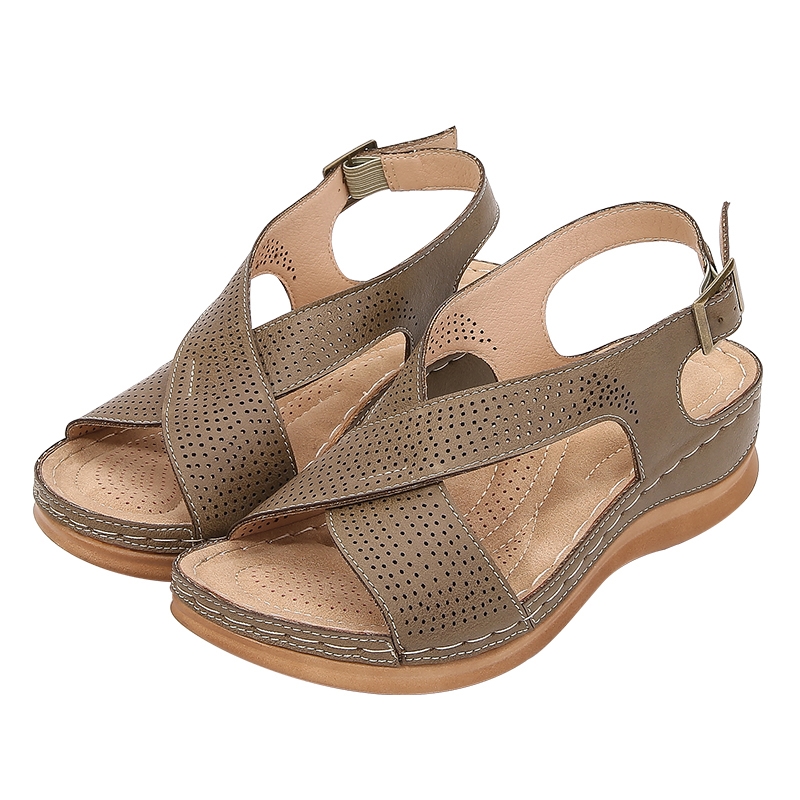 Nouvelles sandales compensées à semelles épaisses, tongs et pantoufles tendance d'été ajourées pour femmes, pantoufles de plage gladiateur T8071 2