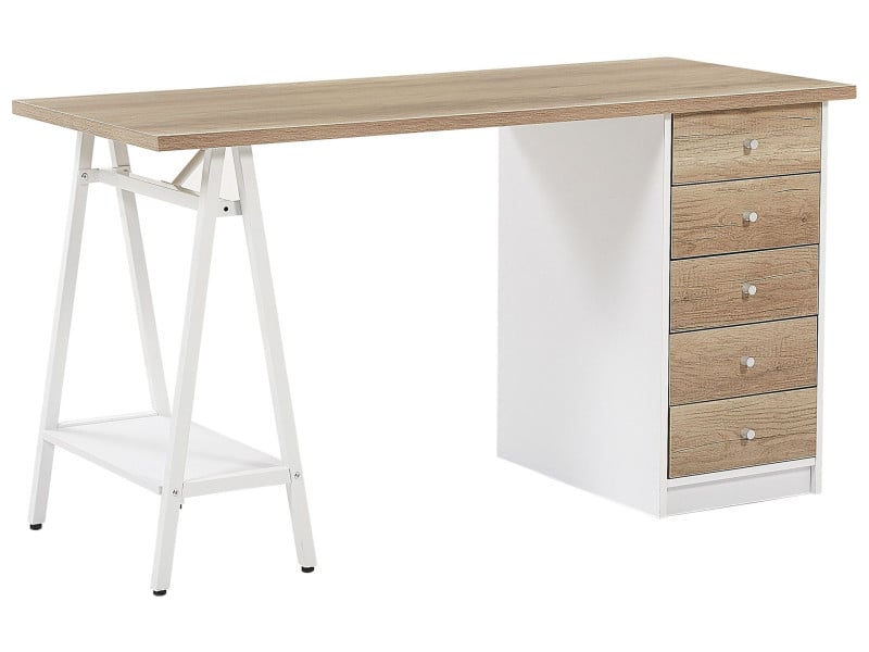 Biurko komputerowe 140x60 jasne drewno