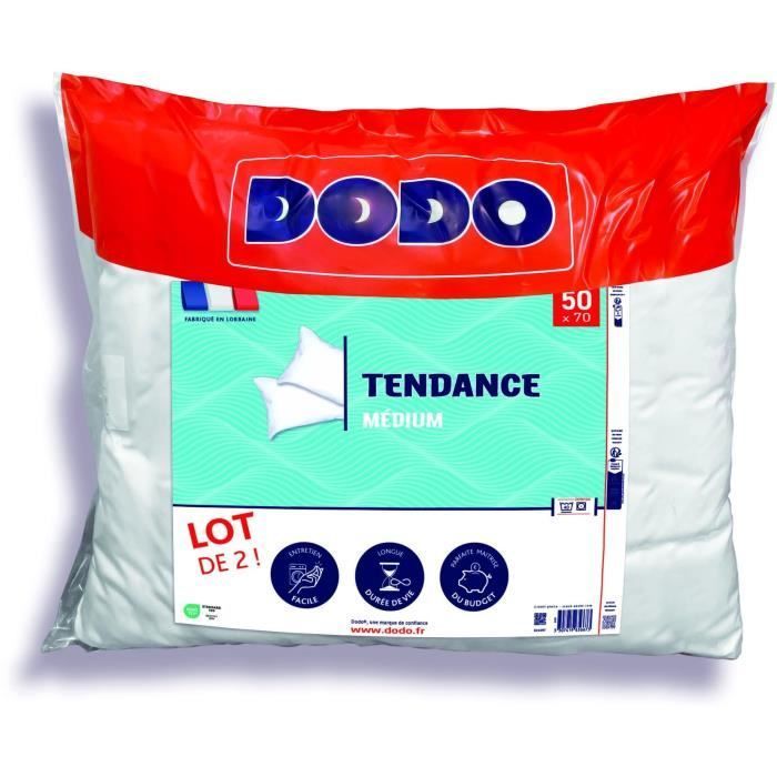 DODO Juego de 2 almohadas modernas de 50x70 cm - 100% poliéster