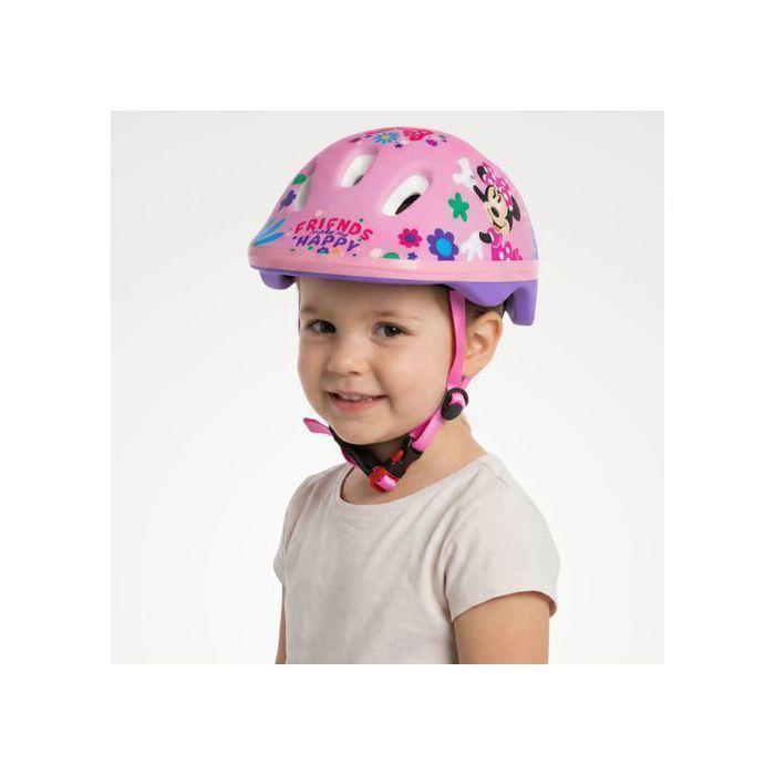DISNEY Minnie Mouse Casque de vélo sécurisé pour fille, réglable 44-48 cm