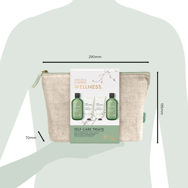 Baylis & Harding Wellness. Conjunto de Presente Corporal Energizante com Gengibre, Lima e Folhas de Manjericão