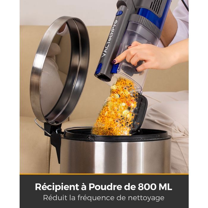 VACTechPro 32KPa/680W/6M Vacuum Cleaner, Stick Vacuum with 800ML Dust Collector, Corded Stick Vacuum with Dual Design