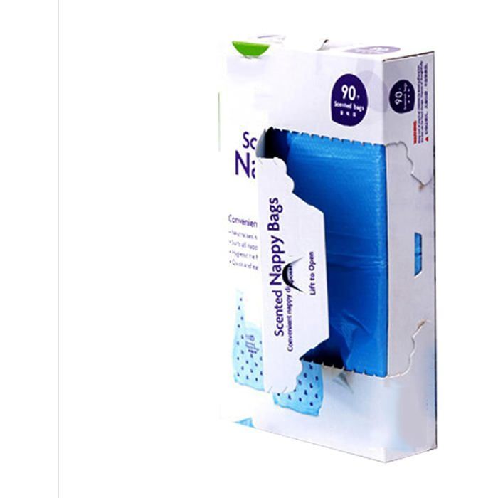 Bolsas desechables para pañales con asa, bolsas desechables para pañales de bebé, bolsas para desechos de mascotas, 90 unidades