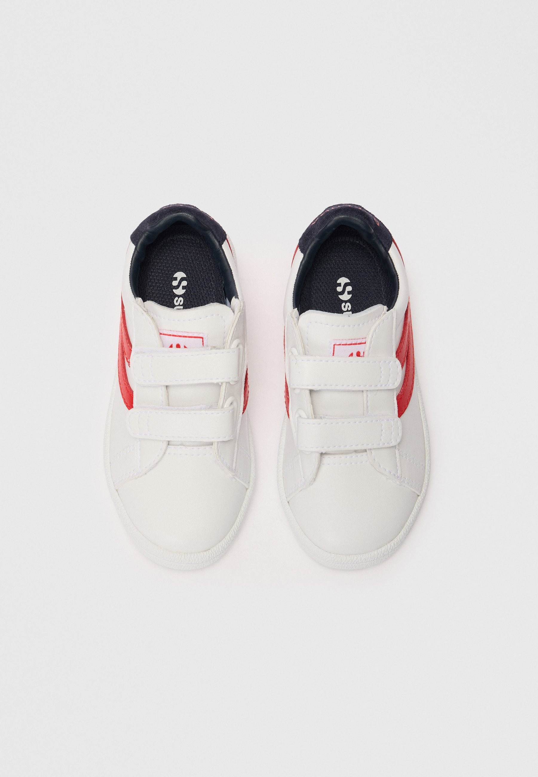 Superga Kinder-Sneaker mit Riemen, Unisex - Weiß/Rot/Blau/Marineblau