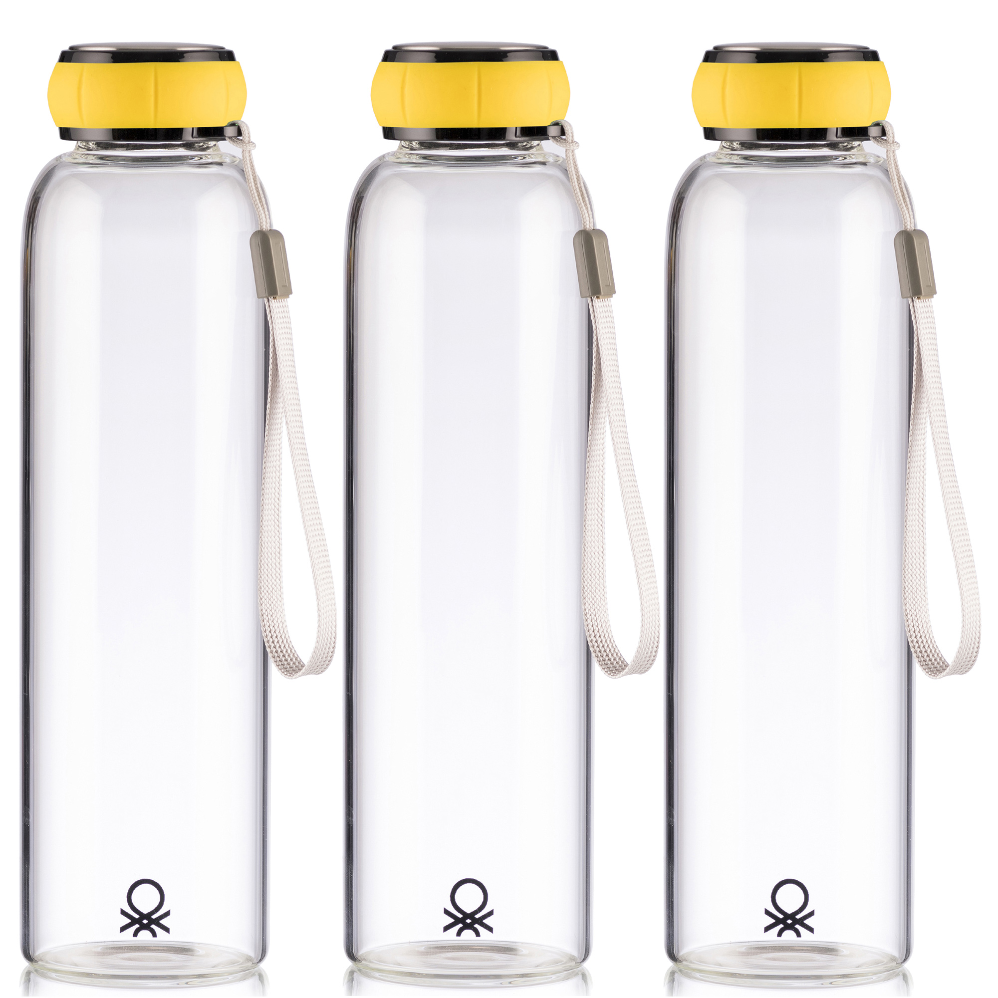 Pakke 3 Botellas De Agua 550ml Borosilicato Casa Benetton
