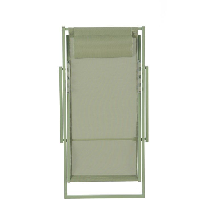 PAROS ligstoel - Stalen frame - B 63 x D 104 x H 97 cm - Khaki groen