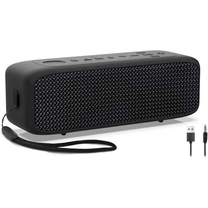 NOBIS 20W Portable Bluetooth Speaker, IP68 Waterproof, 24-Hour Battery Life, Bluetooth 6.0, TWS Stereo, TF/AUX Player, Black