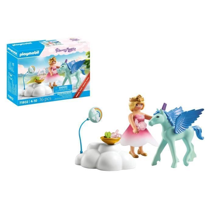 PLAYMOBIL 71802 Princesse et poulain ailé avec nuage, Princess Magic, 16 pièces, Dès 4 ans