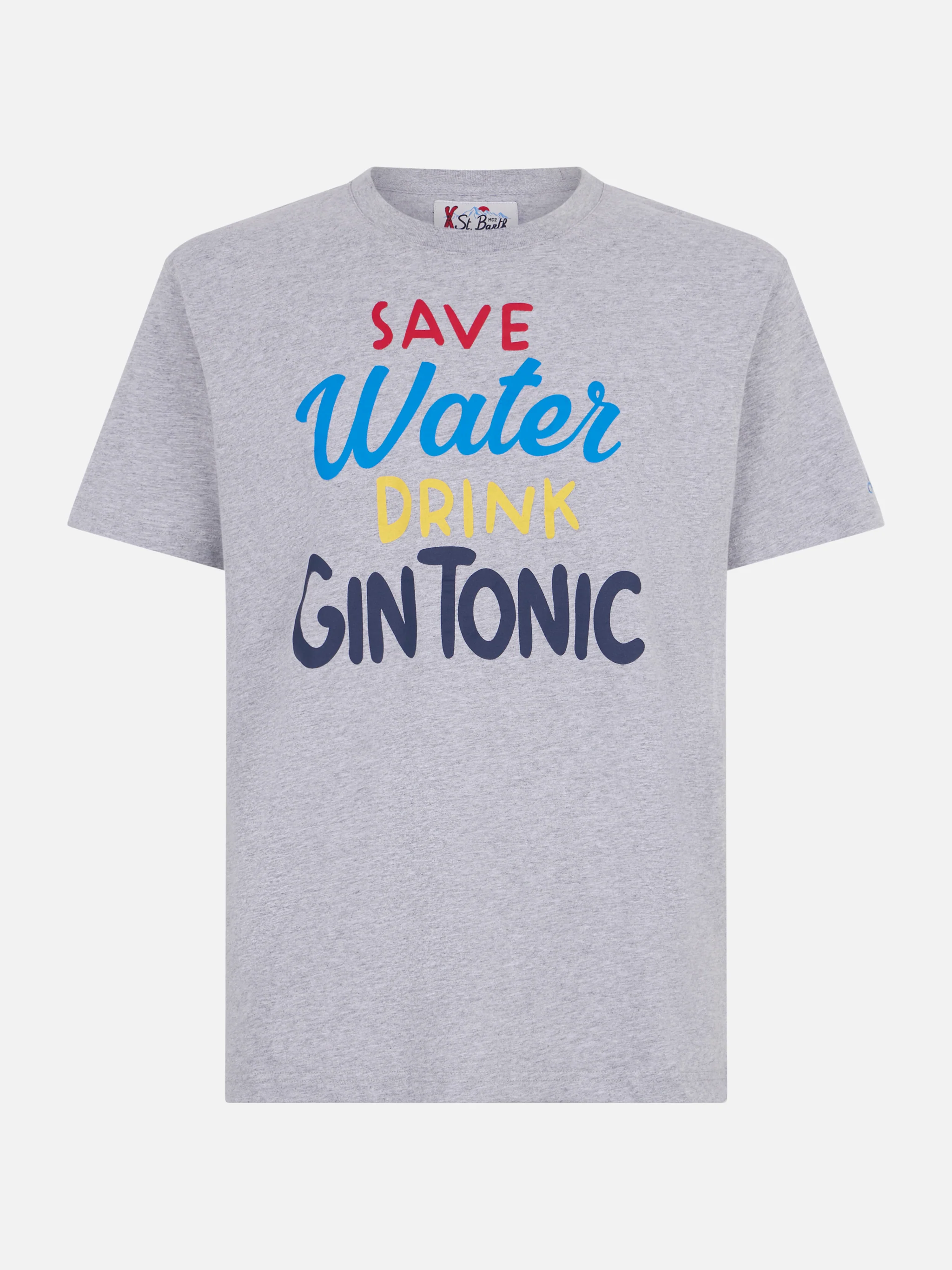 T-shirt van zwaar katoen voor heren met Gin Tonic-print.