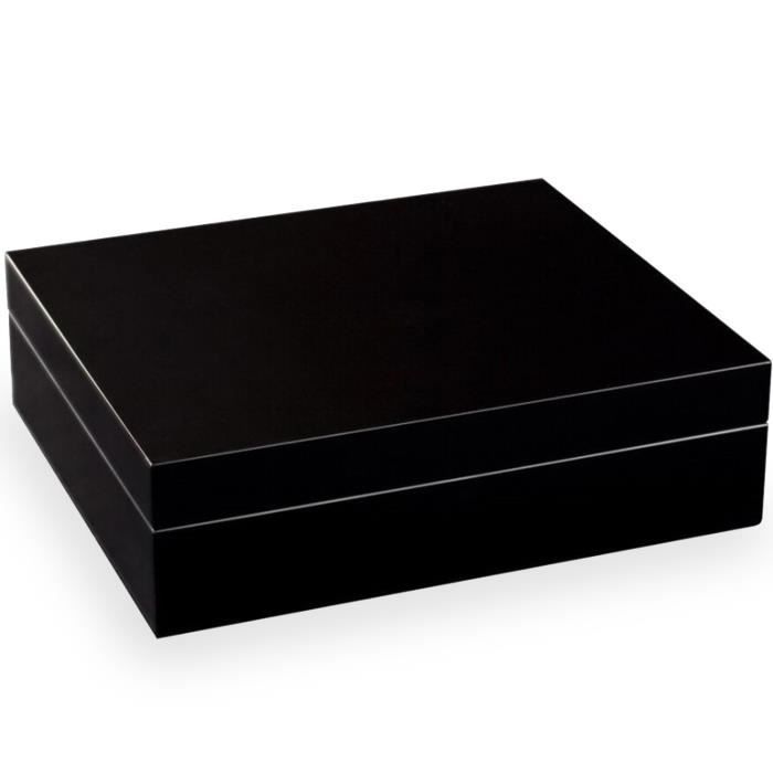 Humidor ADORINI TORINO Deluxe de madera de cedro con higrómetro, 2 separadores y humidificador Adorini Platinum Gold, capacidad para 30 puros.