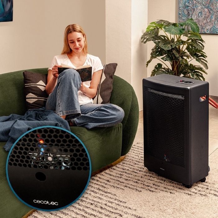 Cecotec Chauffage à Gaz ReadyWarm 5300 Catalytic. 3000W de Puissance sur 2 Niveaux, Chaleur Uniforme, Triple Système de Sécurité