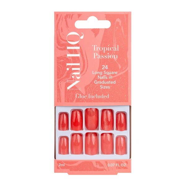 Nail HQ Square Tropical Passion Nails (24 kusů)