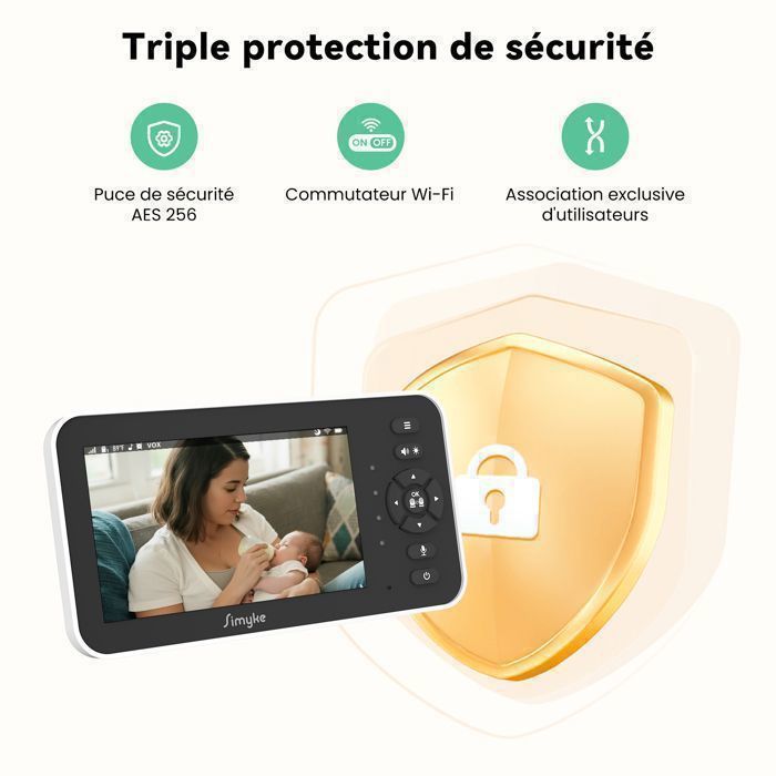 Simyke BabyPhone 330°-Moniteur 5