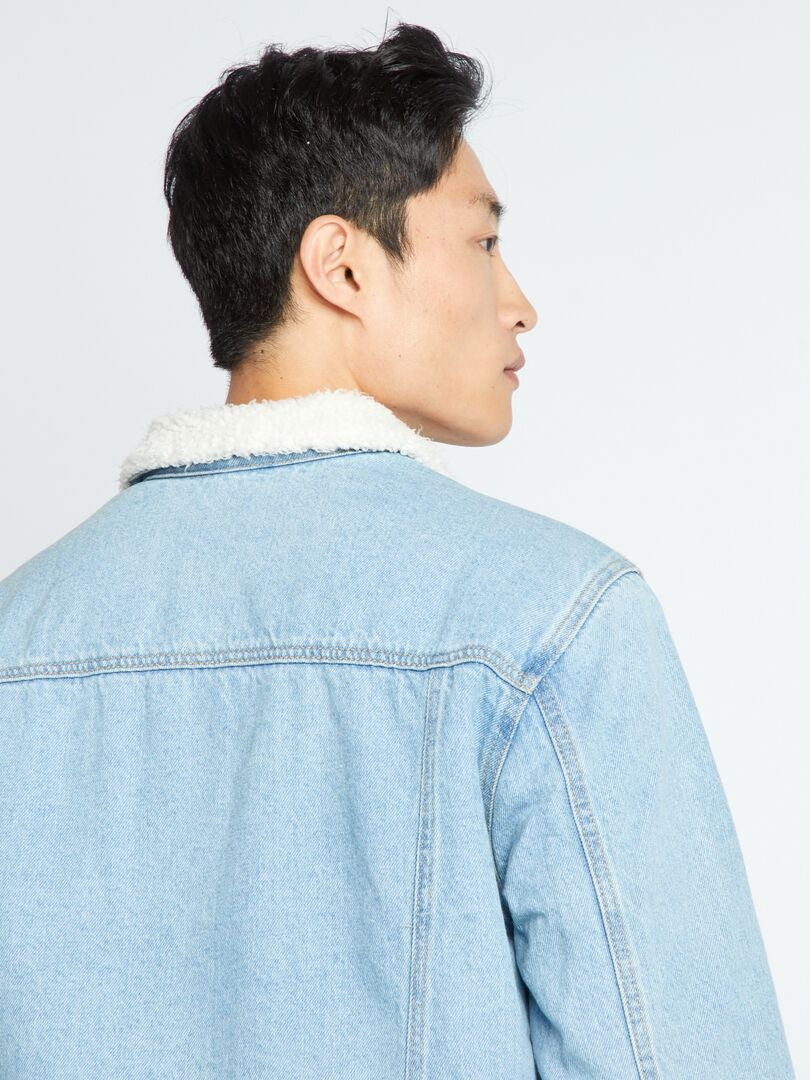 Kurtka dżinsowa z podszewką Sherpa – jasnoniebieski denim